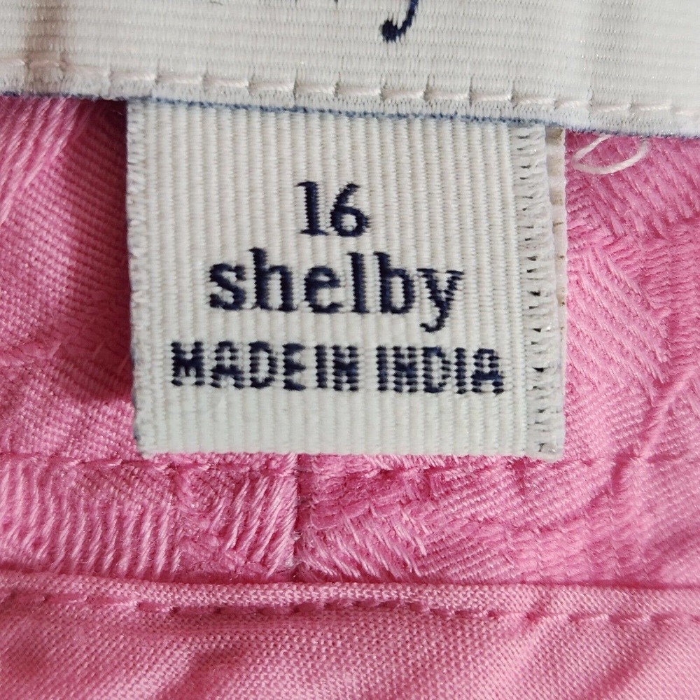 Crown & Ivy Womens Shorts Size 16 Solid Pink Barbie Shelby Scallop 4" Inseam NWT - Picture 6 of 11
